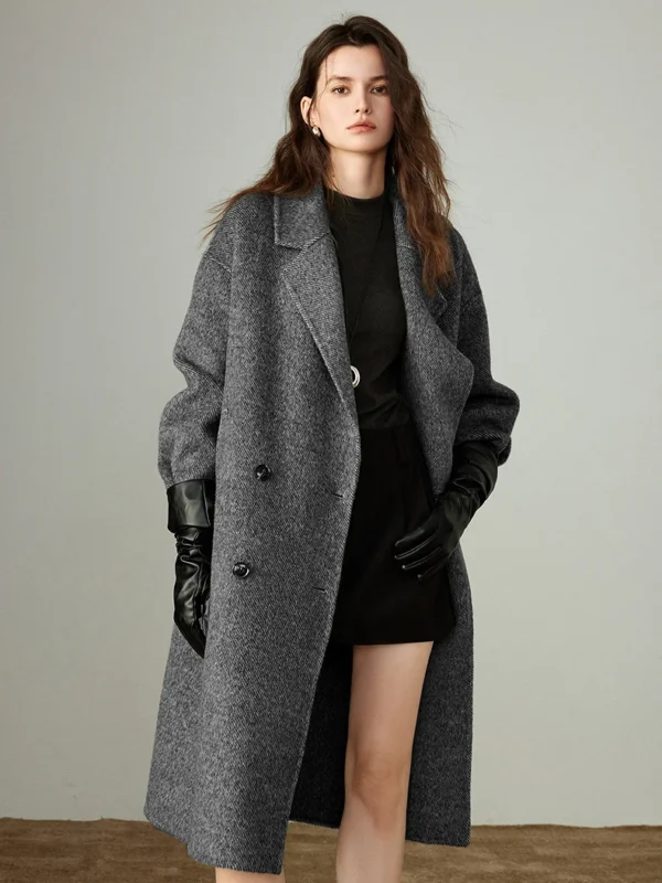 TOYOUTH Women Woolen Coats Winter New Luxury Camel Wool & Wool Outerwear Commuter High Intellectual Long Overcoats