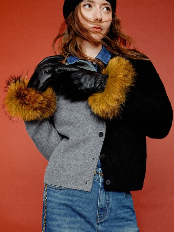 Moopsi 31 Toyouth Women Knits 2026 Spring New Symmetric Color Block Stylish Minimalist Tops