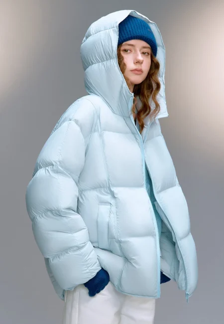 TOYOUTH Women Down Jackets Winter New Down proof Ultra soft Cicada Wing Puff style Puffer Jacket 90% Down Outerwear