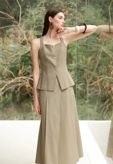 Elisha Vest Top Skirt Set