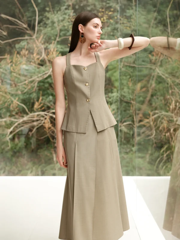 Elisha Vest Top Skirt Set