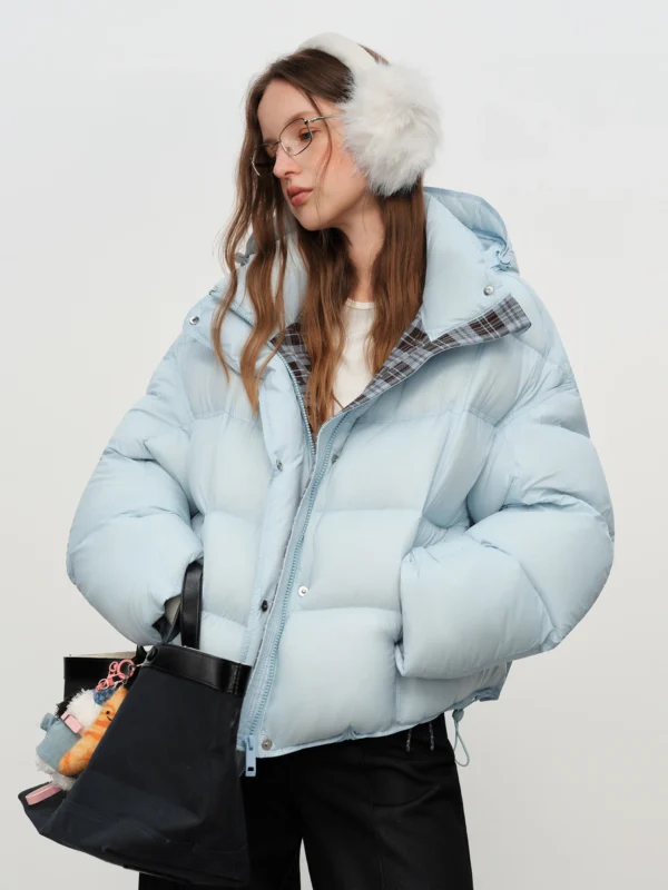 Hooded Puffer Jacket in Warm Oversized Fit