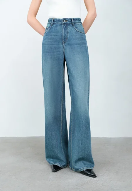 【Premium Series】Simple and Loose Washed High Waisted Jeans for Women Spring New Style Jeans 25FS11316