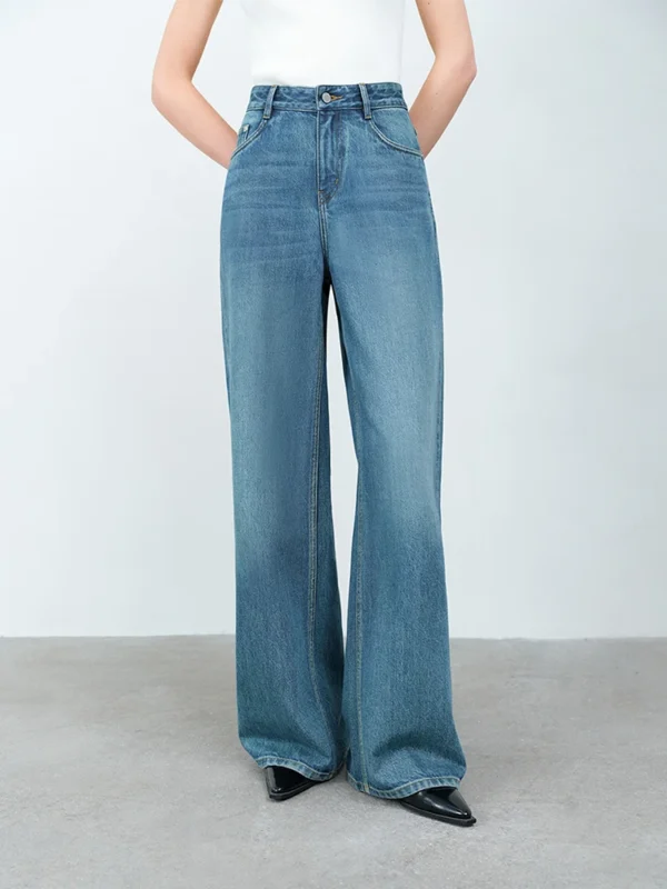 High Waisted Blue Loose Jeans for Women