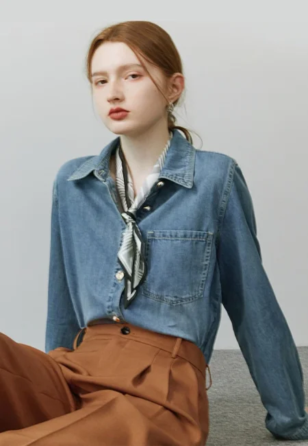 Vivian Blue Soft Denim Shirt