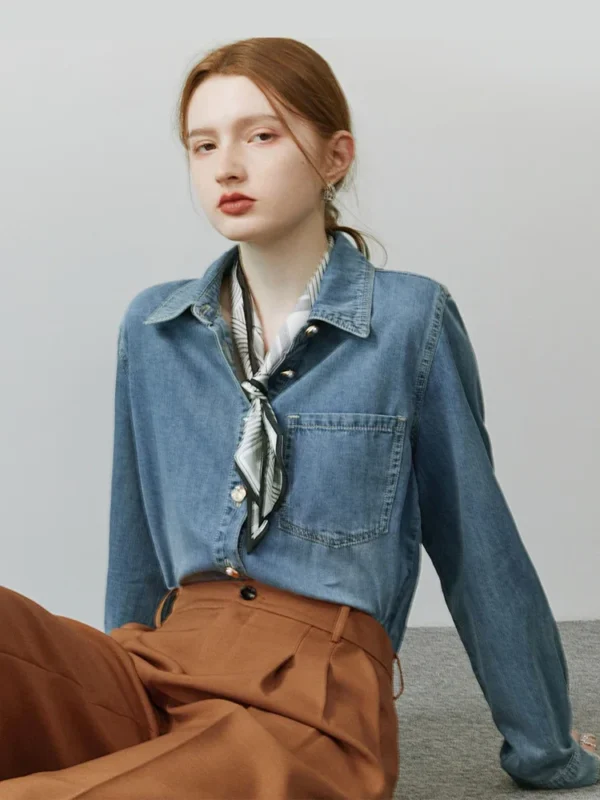 Vivian Blue Soft Denim Shirt