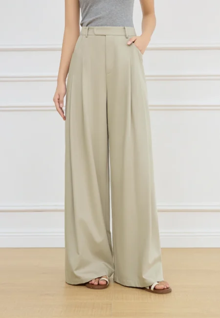 Office Lady Retro Loose Wide leg Casual Pants for Women Spring New Pants Full Women Pants 25FS11250