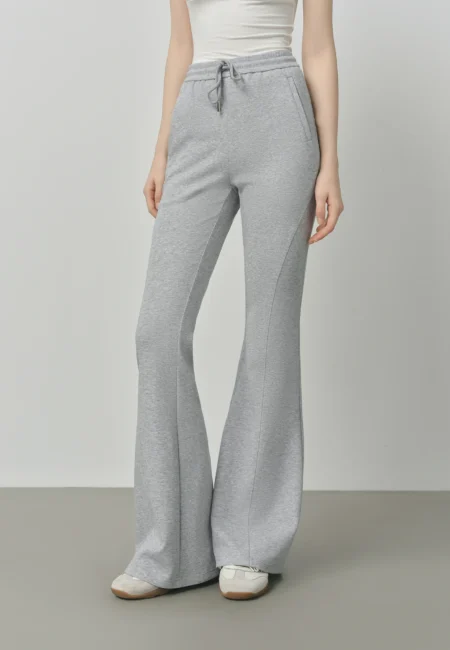 Elastic Waist Casual Pants Women Autumn New Retro Fit Flared Pants 25FS13228