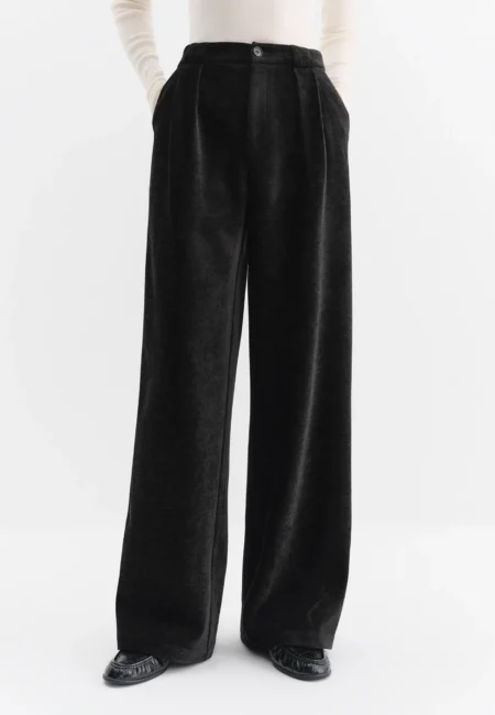 High Waisted Straight Leg Knit Tros Women Elegant ming Floor Length Commute Pants Winter Collection New Arrival