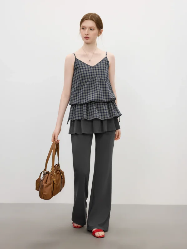 Sweet and Spicy Low Waist Illusion Two-Piece Bell-Style Pants