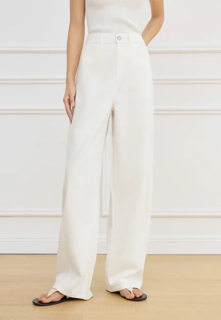 White Jeans Blue Jeans Women Spring Light Denim Jeans High Waist Wide Leg Jean Soring Female White Casual Jeans 25FS11162