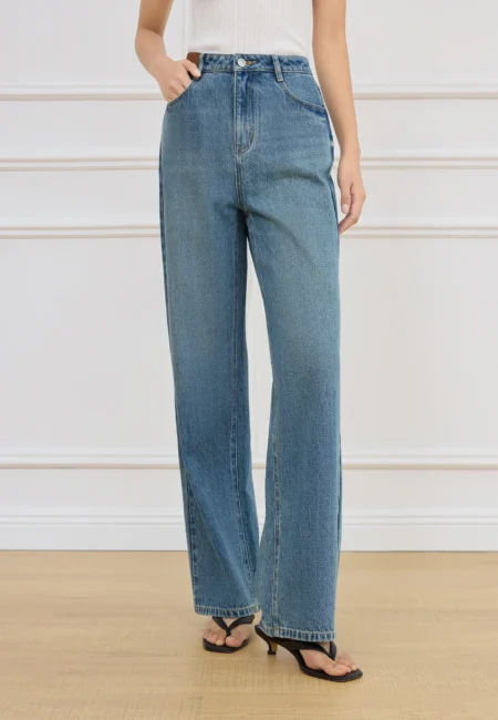 High Waist Straight Jeans For Women Spring New Design Retro Style Versatile Casual Chic Pants Streetwear Trousers