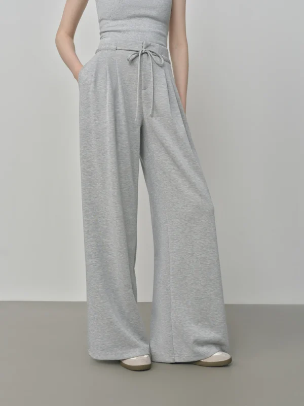 Air Cloud Relaxed Wide Leg Pants in Light Gray