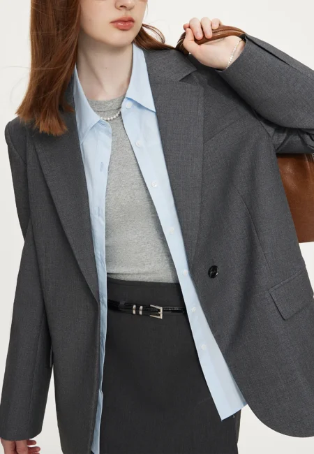 Estelle One Button Loose Fit Blazer