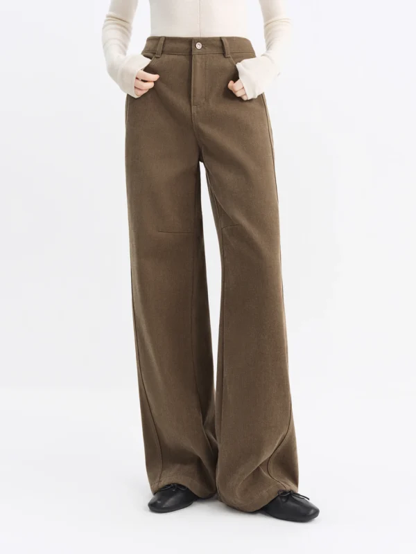 Sanded Straight-Leg Jeans in Khaki and Maroon