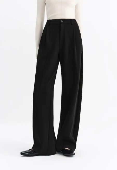 Black Oversized Banana Casual Pants for Women Winter New Arrival Long Pants Versatile Mid High Waist Commuter Pants