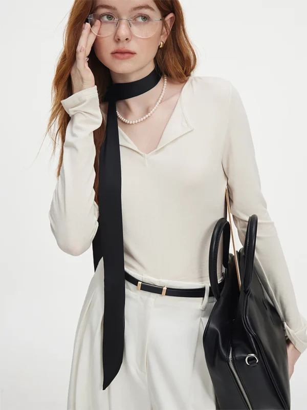 Anita Cozy Knit V-Neck Sweater in Lightweight Fabric