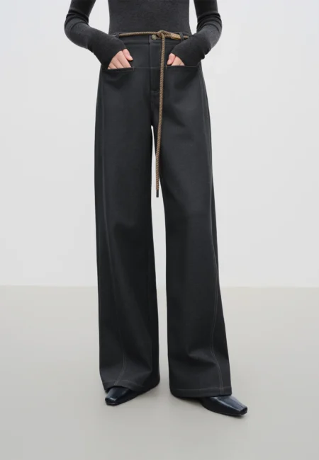 【Premium Series】Original Color Straight Wide leg Brushed Jeans for Women Winter New Style Ins Simple Design All match