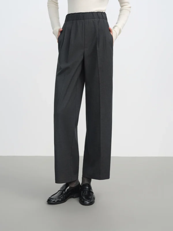 Stylish Oversized Tapered Casual Pants in Dark Grey