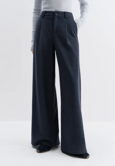 Commuter Style Starry Sky Wool Straight Wide leg Pants Leisure Loose Vintage Simple Full length Korean Style Ins