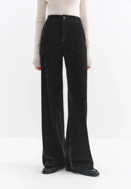 Chenille Fabric Straight Leg Casual Tros for Women Winter New Arrival Versatile and for Commuting Floor length pants