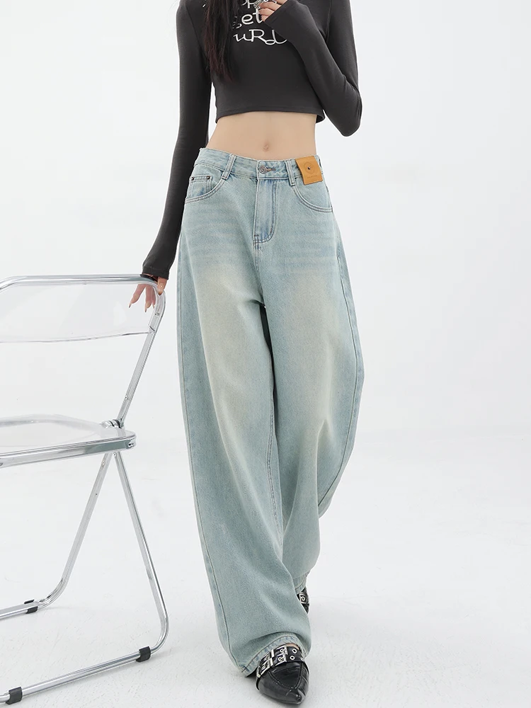 Baggy Straight Denim Pants Women Casual High Waist Vintage Jeans Streetwear Summer New Fashion Wide Leg Pants Baggy Straight Denim Pants Women Casual High Waist Vintage Jeans Streetwear Summer New Fashion Wide Leg Pants