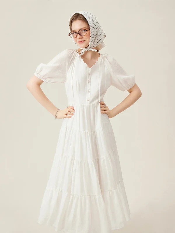 Moopsi 69 Blue French Romantic Style Dress For Women Seaside Vacation Sense Summer New A Line Elegant Dress Female 24Fs12016