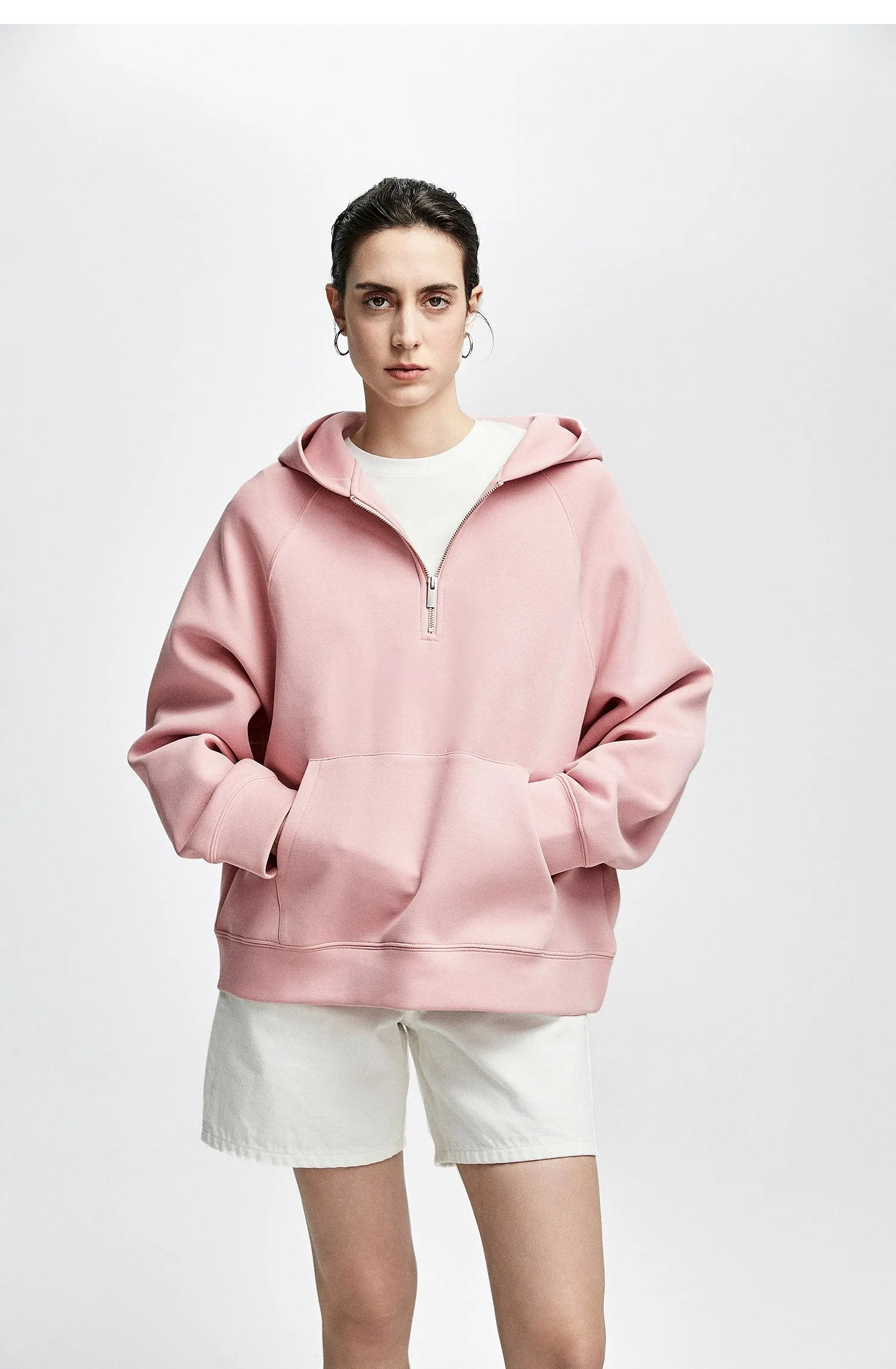 Casual Sweatshirts Half Zip Women Pullover New Overzised Hoodie Solid Color Long Sleeve Tops Casual Sweatshirts Half Zip Women Pullover New Overzised Hoodie Solid Color Long Sleeve Tops