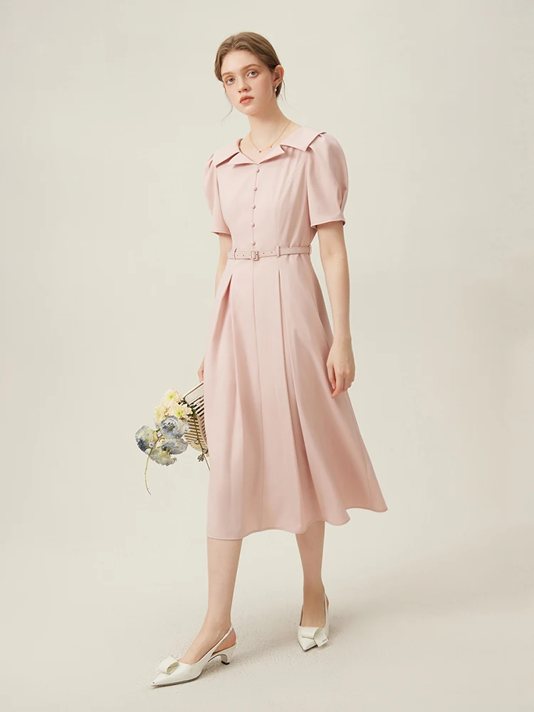 Commuter Style Designed Origami Lapel Formal Occasion Interview Dress For Women Summer New A-Line Dress 24Fs12036 Commuter Style Designed Origami Lapel Formal Occasion Interview Dress For Women Summer New A Line Dress 24Fs12036