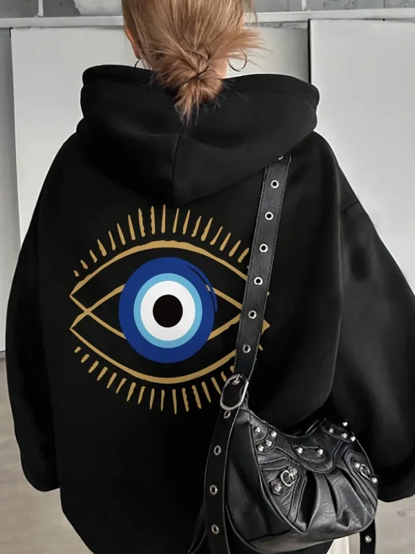 New Arrivals 65 Evil Eye Graphic Printing Autumn and Winter Pure Cotton Hoodie for Men and Women Casual Outdoor Street Sports Training Brand