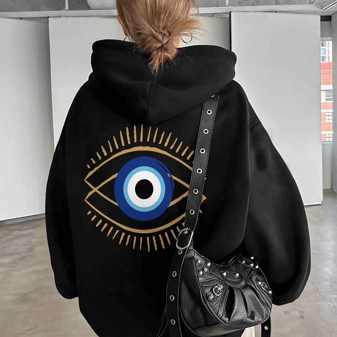 Evil Eye Graphic Printing Autumn and Winter Pure Cotton Hoodie for Men and Women Casual Outdoor Street Sports Training Brand Evil Eye Graphic Printing Autumn and Winter Pure Cotton Hoodie for Men and Women Casual Outdoor Street Sports Training Brand