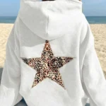 Reviews 64 Lonely Leopard Print Pentagram Star Pullover Hoodie Retro Animal Print Sweatshirt Unisex Soft Fleece Fashion Streetwear Tops