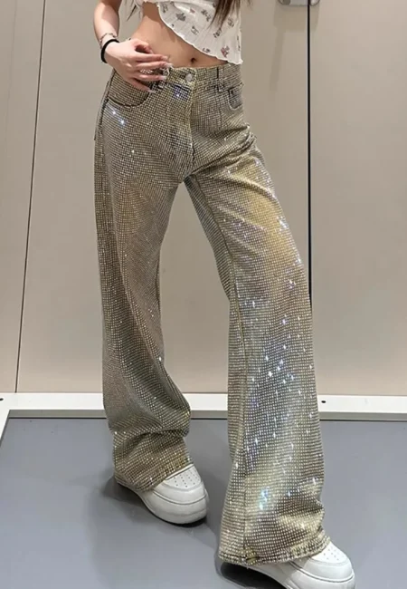 Retro Washed Jeans For Women's Summer Design Sense High waisted Straight leg Pants Loose Wide leg Mopping Pants