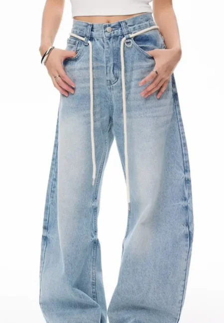 Women Jeans High Waist Loose Straight Leg Femme Jean Fashion Y2k Casual Streetwear Female Pants Baggy Trouser