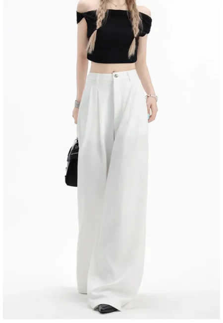 Women Suit Pants Lady Classic Fashion Trousers Female Comfortable Straight Leg Pants Mom Korean Casual Baggy Long Slacks