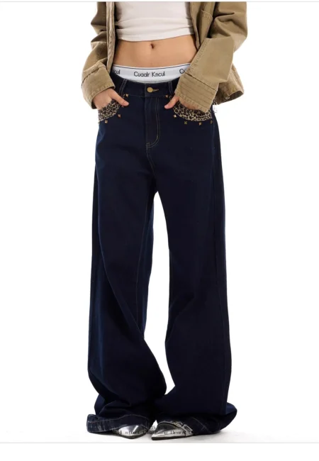 Women's Jeans Y2K Stylish Hip Hop High Street Baggy Jeans Retro Harajuku Unisex Straight Through Jeans