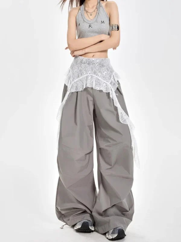 Y2K Cargo Pants for Women - High Waisted Wide Leg Fit