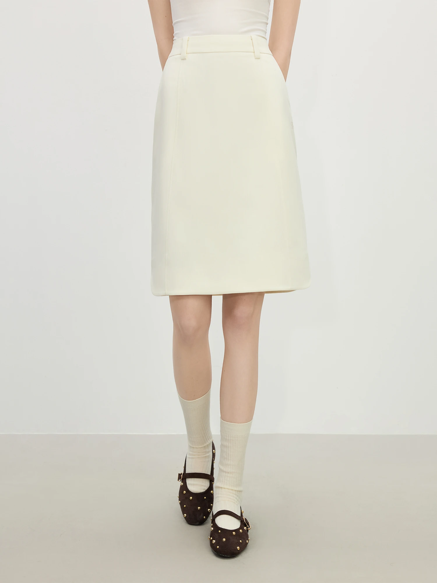 Kf-S079D2Ea4D1Af48E78E02Cbeb64Eecb0Fg Fsle Minimalism Old Money Style White Versatile Short Skirt For Women Summer New Arrival Office Lady Skirt 25Fs12345