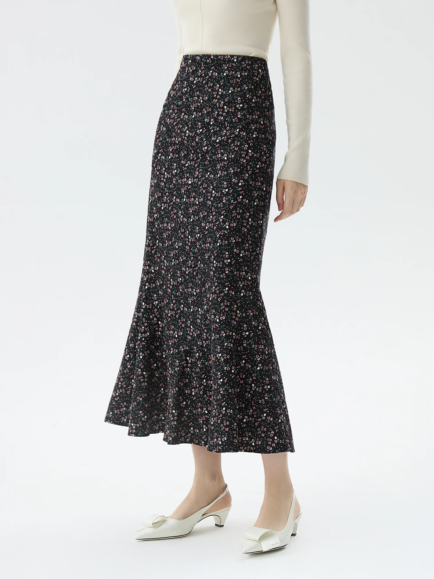 Kf-S1De78E9Bff39402B93Bd4Dfdcbe63Ec7W Fsle Two Color Elegant Style Trumpet Floral Print Long Skirt Winter New Design Casual Long Skirt Office Lady 24Fs14612