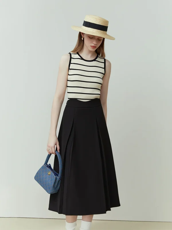 FSLE Irregular High Waist Skirt For Women Spring Dress New A line Skirt For Women Solid Casual Black Skirts For Women