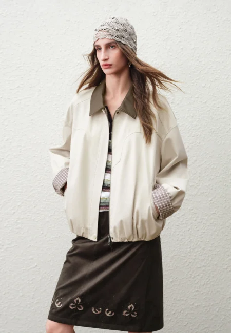 FSLE 【Premium Series】 Vintage Workwear Jacket for Women Splicing Coats Straight Streetwear New Spring 2026 Classical