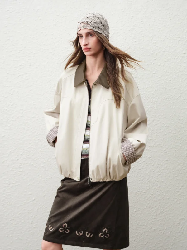 FSLE 【Premium Series】 Vintage Workwear Jacket for Women Splicing Coats Straight Streetwear New Spring 2026 Classical