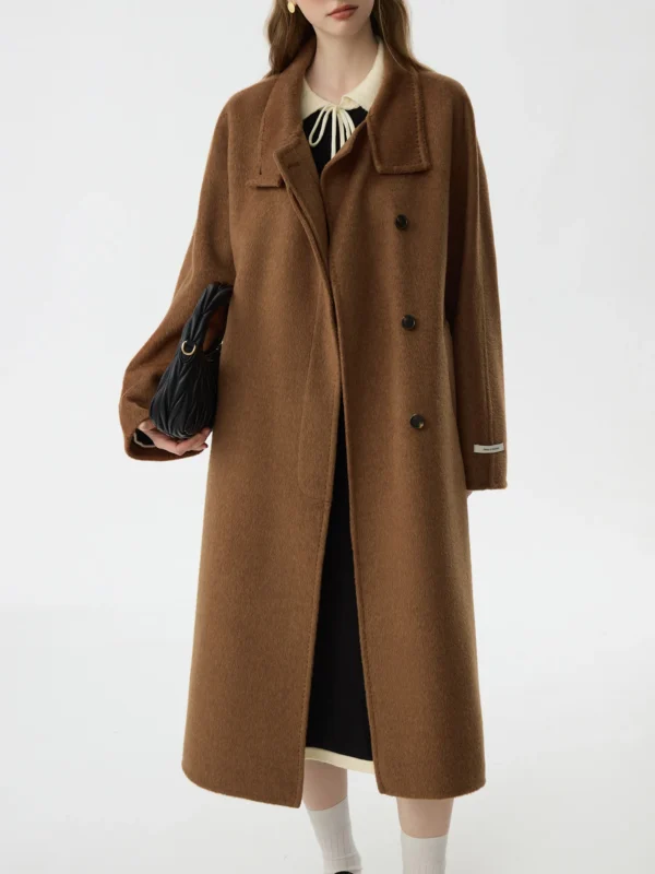 Women’s Double-Sided Wool and Camel Hair Turtleneck Coat
