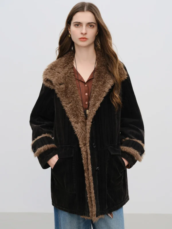 Vintage Colour Block Wool Flannel Short Jacket