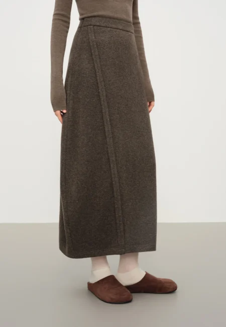 FSLE Wool Blend Tweed Thickened Floral Petal Women's Fall Winter New Arrival Office Appropriate Half Length Skirt Wool