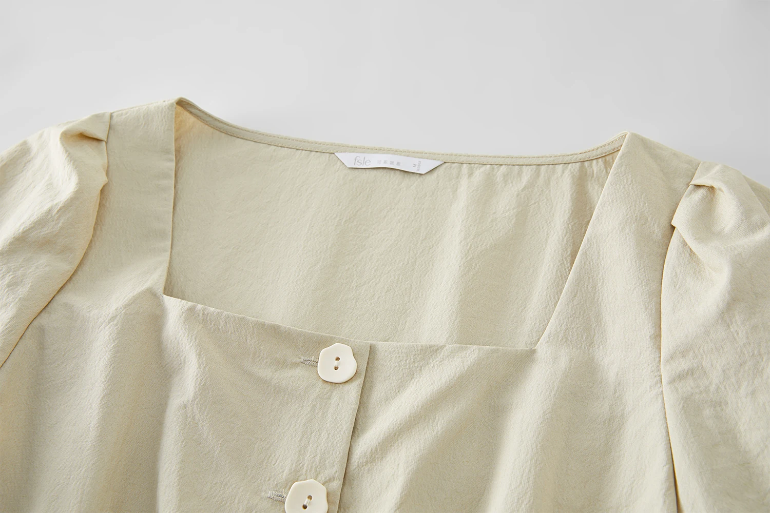 FSLE French Style Minimalist Square Collar Short sleeved Shirt Women Summer New Arrival Top Skirt Suit 25FS12126+25FS12127