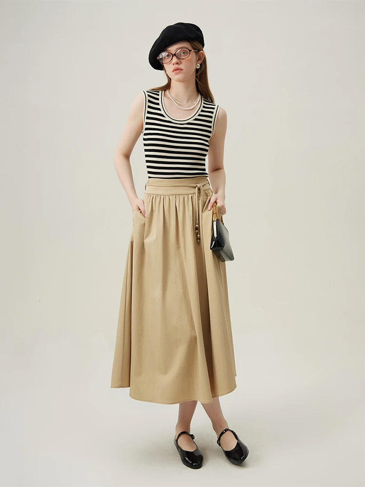 Kf-Scf80Cb13B146478A865D3D50Ca74B4Fau Fsle High Waist Retro Fashion Chinese Style Skirt For Women Summer New Design Versatile Casual A Line Skirt 24Fs12135