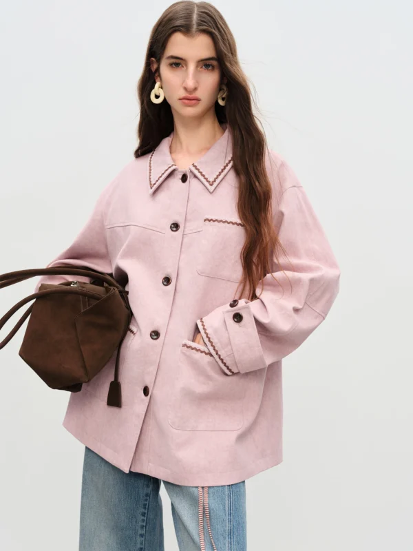 Vintage Embroidered Cotton Jacket with Loose Fit