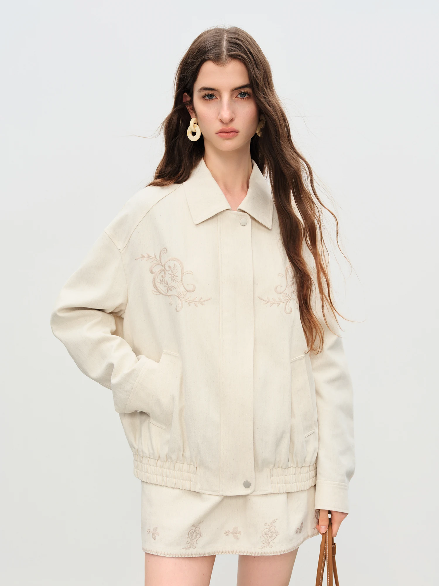 Kf-Se9A09B783Ef54E8Cb235B3D8Afc544Fd1 Fsle【Premium Series】 Fashion Design Embroidered Jacket Short Coat Autumn New Style 25Fe13005