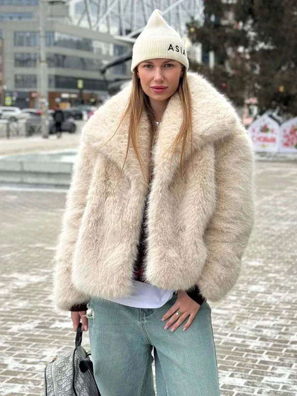 Mujer Faux Fur Coat Women Fluffy Women'S Winter Jacket Long Sleeve Warm Winter Woman Coat Luxury Outerwears Coats For Woman